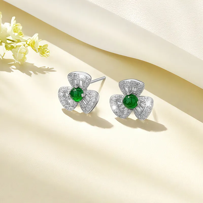 Shang Qianyi Glutinous Jade Stud Earrings Women's-3