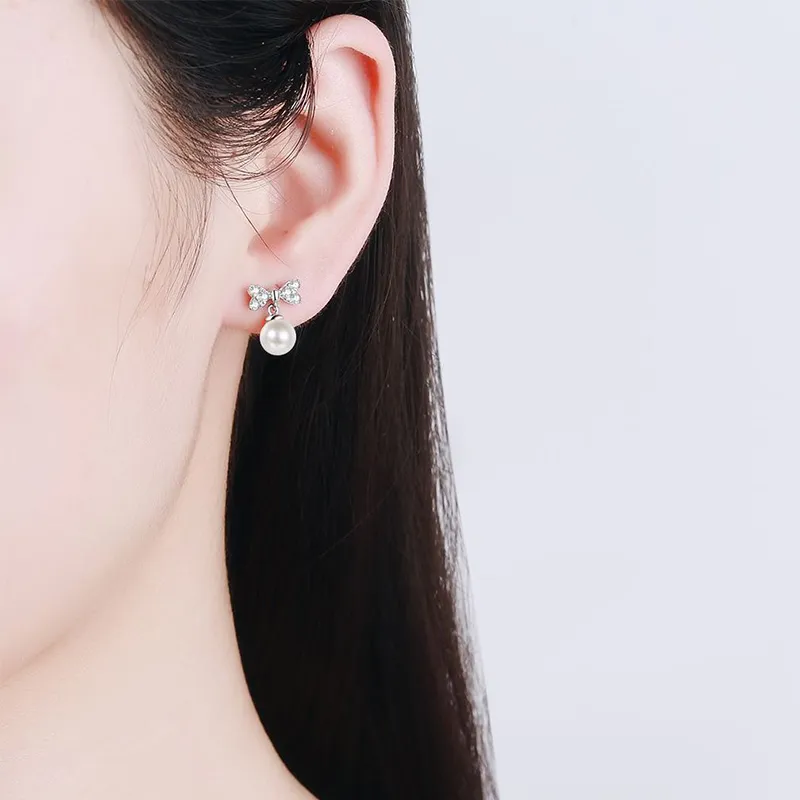 Shang Qianyi Pearl Stud Earrings Women's-4