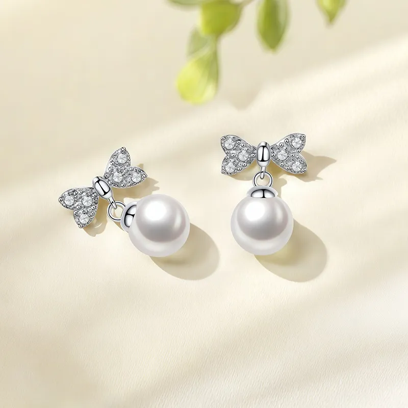 Shang Qianyi Pearl Stud Earrings Women's-2