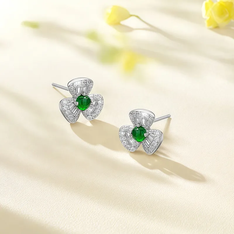 Shang Qianyi Glutinous Jade Stud Earrings Women's-1
