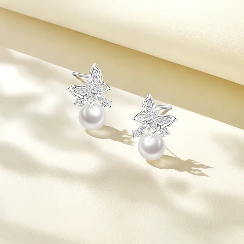 Shang Qianyi Pearl Stud Earrings Women's-2