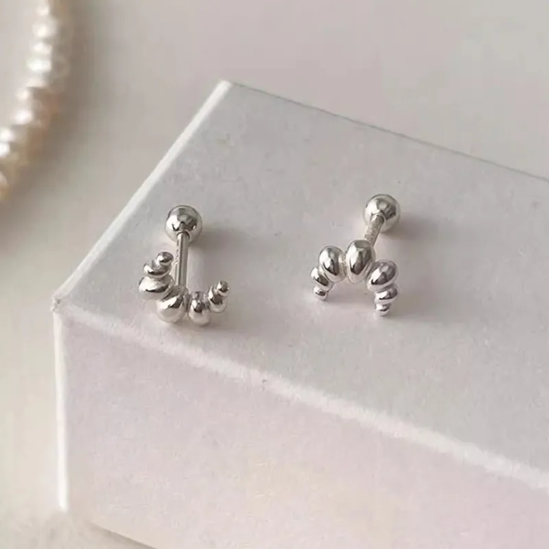Shang Qianyi S999 Fine Silver Stud Earrings Women's-1