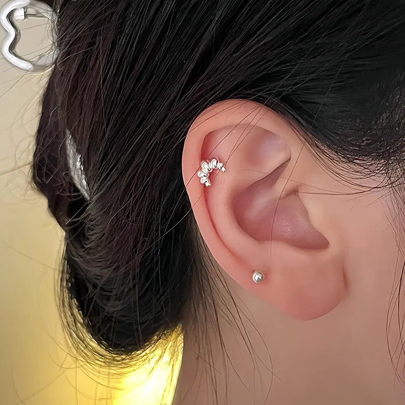 Shang Qianyi S999 Fine Silver Stud Earrings Women's-5