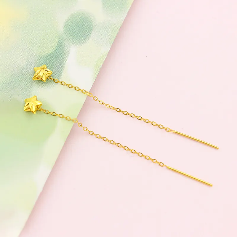 Shang Qianyi 18K Gold Drop Earrings Women's-1