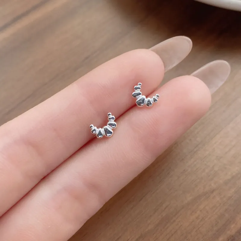 Shang Qianyi S999 Fine Silver Stud Earrings Women's-3