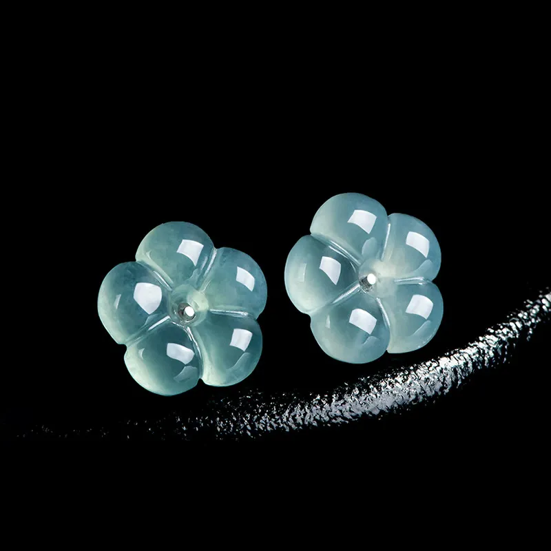 Shang Qianyi Glutinous Jade Stud Earrings Women's-1