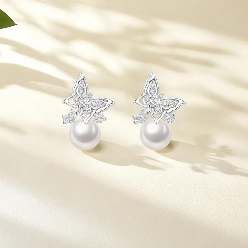 Shang Qianyi Pearl Stud Earrings Women's-3