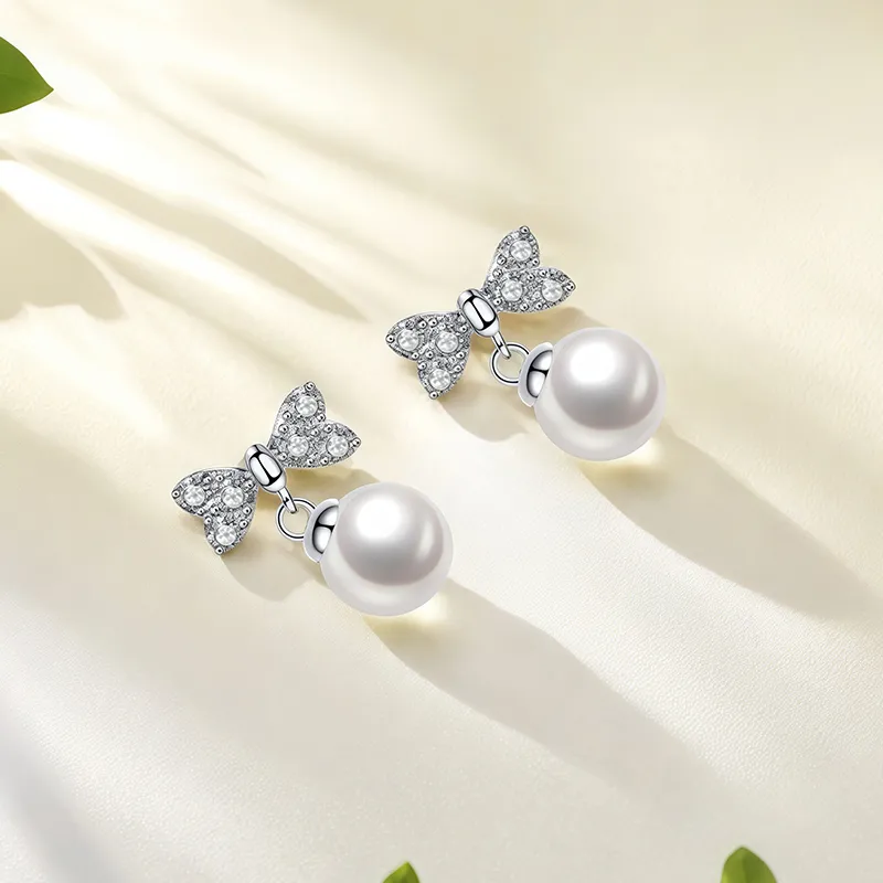 Shang Qianyi Pearl Stud Earrings Women's-3