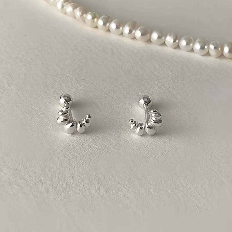 Shang Qianyi S999 Fine Silver Stud Earrings Women's-2