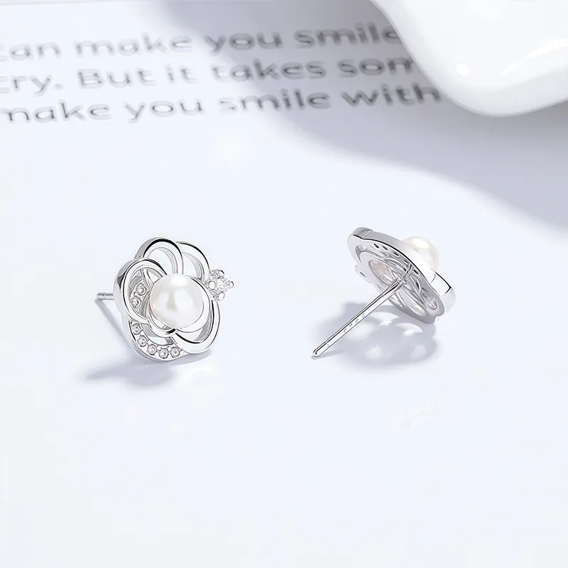 Shang Qianyi Pearl Stud Earrings Women's-2