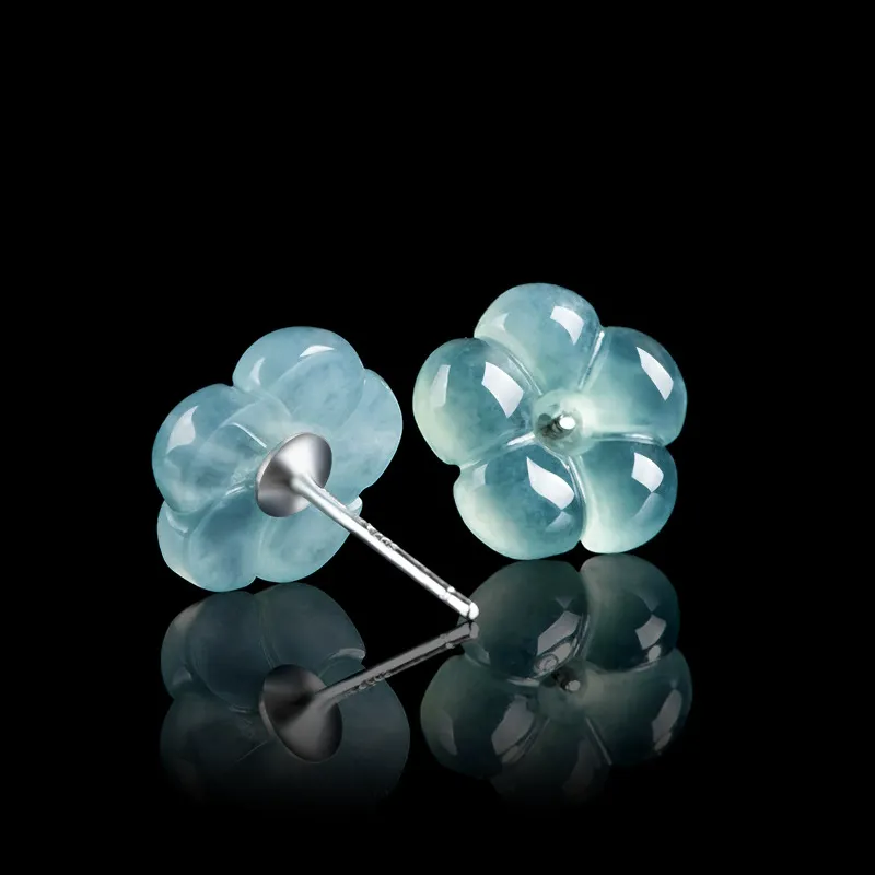 Shang Qianyi Glutinous Jade Stud Earrings Women's-2