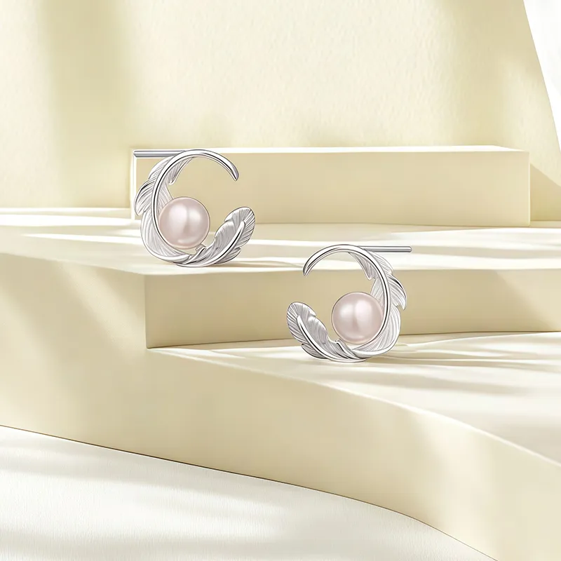Shang Qianyi Pearl Stud Earrings Women's-2