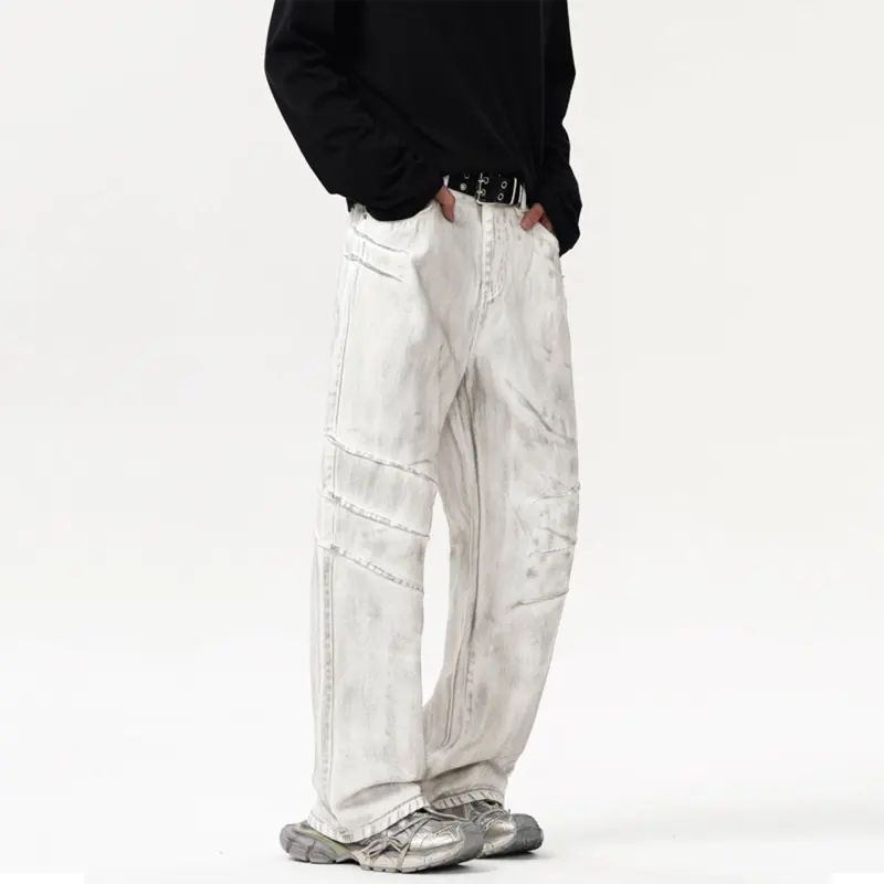 FUERZA Jeans Unisex White-4