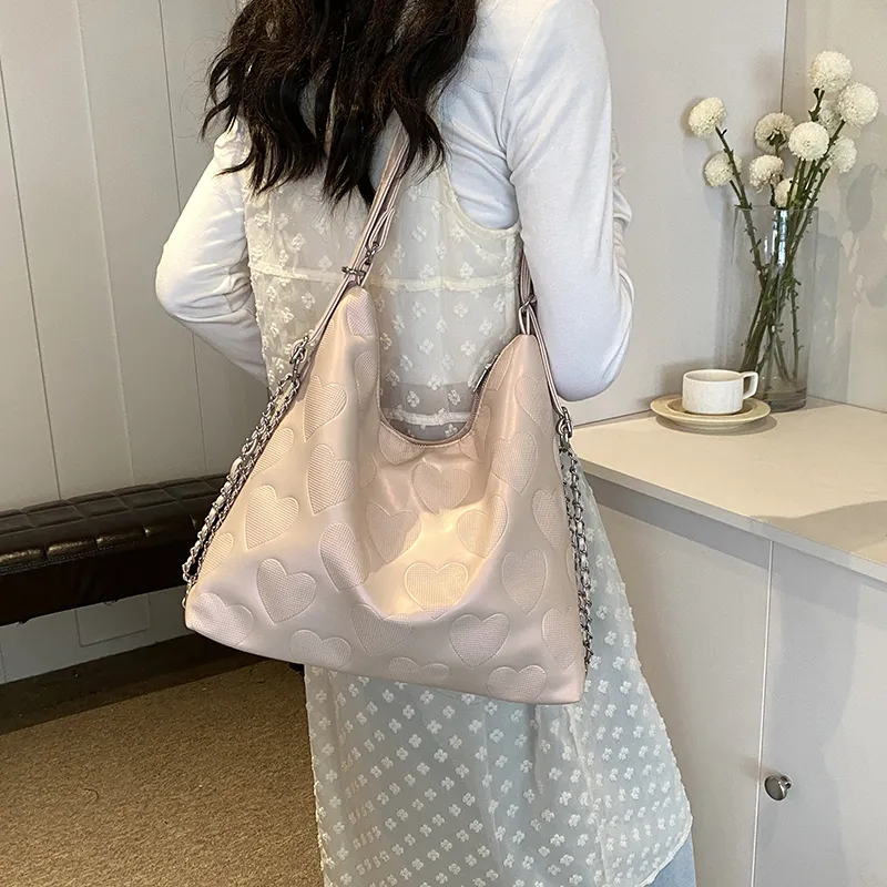 REDOO PU Shoulder Bag Regular Women's Pink/White/Silver/Black-1
