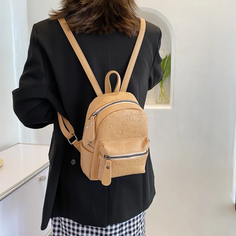 REDOO PU Backpack Women's Ecru/Black/Khaki-9