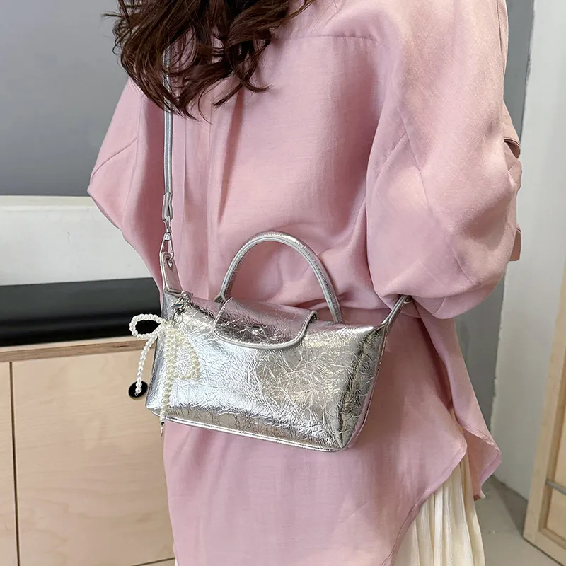 REDOO PU Shoulder Bag Regular Women's Silver/Black-2