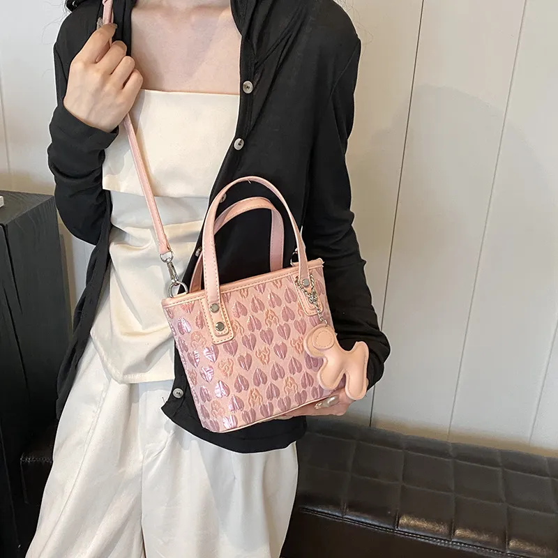 REDOO PU Shoulder Bag Women's Silver/Pink-5