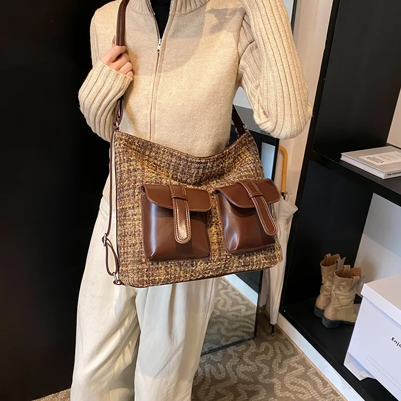REDOO PU Backpack On The Shoulder Women's Thousand Bird Plaid Coffee/Matte Coffee/Matte Brown-1