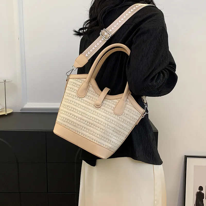 REDOO Woven Shoulder Bag, Crossbody Bag, Handbag Regular Women's White/Black/Khaki/Brown-14