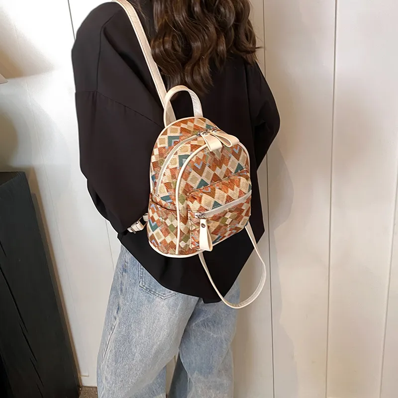 REDOO Pu Backpack Women's Diamond Pattern Blue, Diamond Pattern Beige Yellow, Butterfly Silver, Butterfly Pink-12