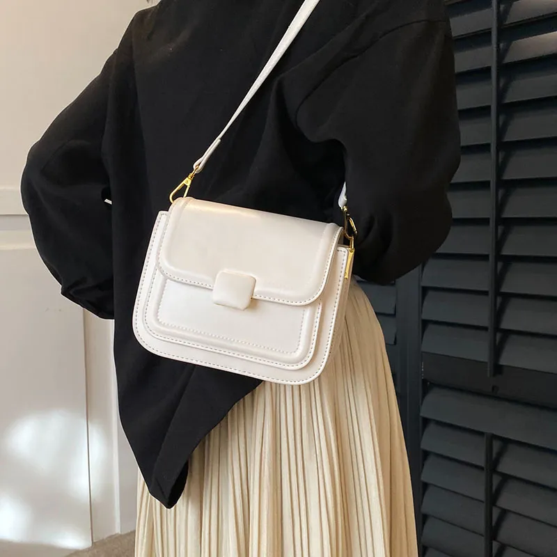 REDOO PU Crossbody Bag, Shoulder Bag Women's Elegant White/Milk Tea Apricot/Elegant Green/Versatile Black-2