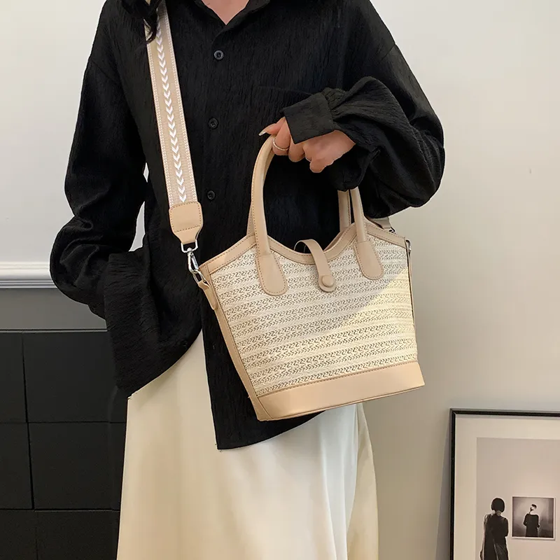 REDOO Woven Shoulder Bag, Crossbody Bag, Handbag Regular Women's White/Black/Khaki/Brown-11