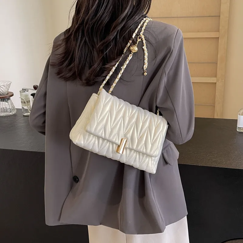 REDOO PU Portable Crossbody Bag, Shoulder Bag Women's White/Silver/Black/Pink-3