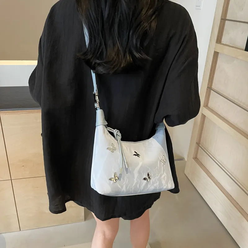 REDOO PU One Shoulder Handbag Women's Black/Ecru/Silver/Blue-10
