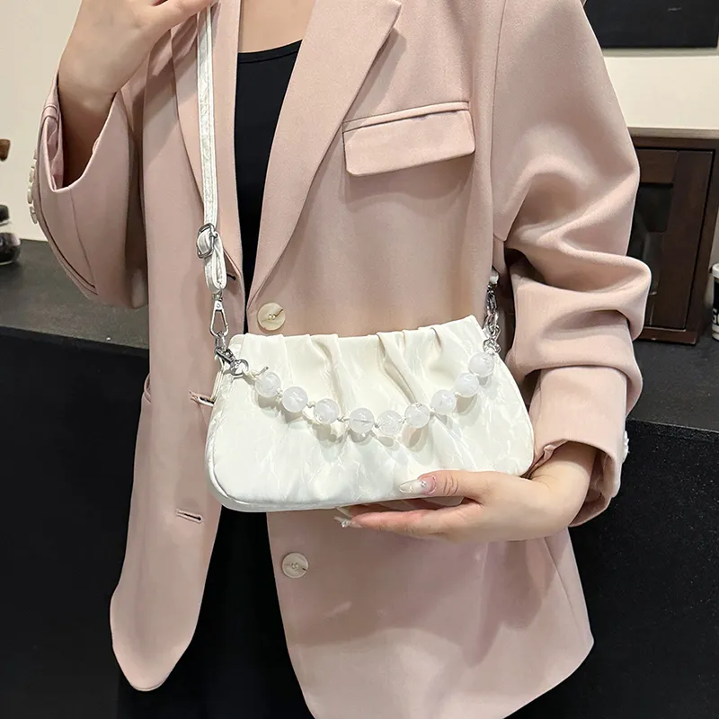 REDOO Mercerized Velour Shoulder Bag Regular Women's White/Silver/Black/Green/Pink-1