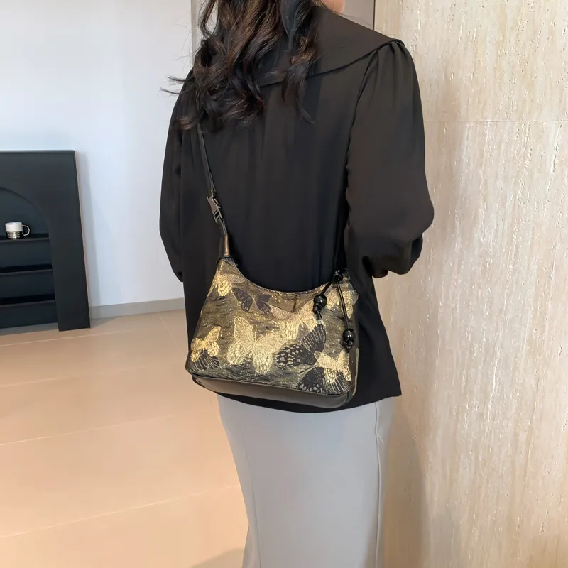 REDOO PU Shoulder Bag, Crossbody Bag Regular Women's Silver/Gold-9