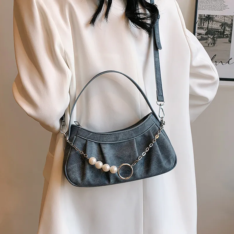 REDOO PU Shoulder Bag Regular Women's Ecru/Gray/Blue/Pink-14