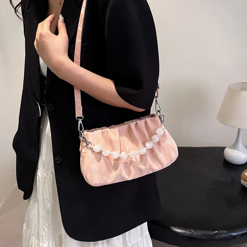 REDOO Mercerized Velour Shoulder Bag Regular Women's White/Silver/Black/Green/Pink-27
