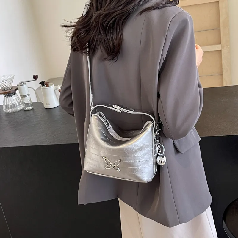 REDOO Pu Handbag Shoulder Bag Crossbody Bag Regular Silver/Ecru/Black-1