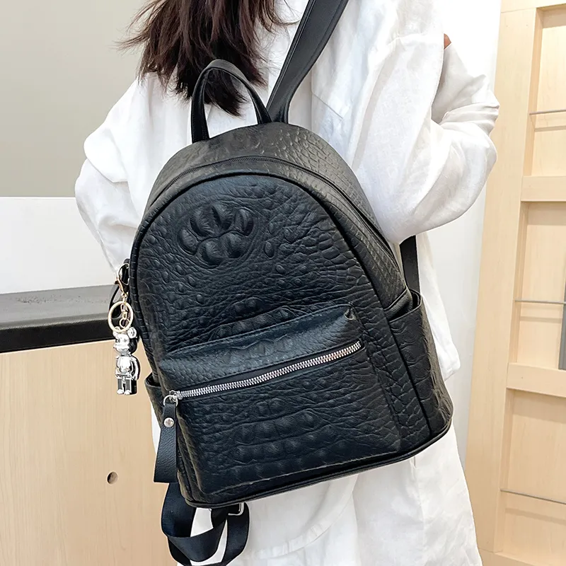 REDOO PU Backpack Women's White/Black-9