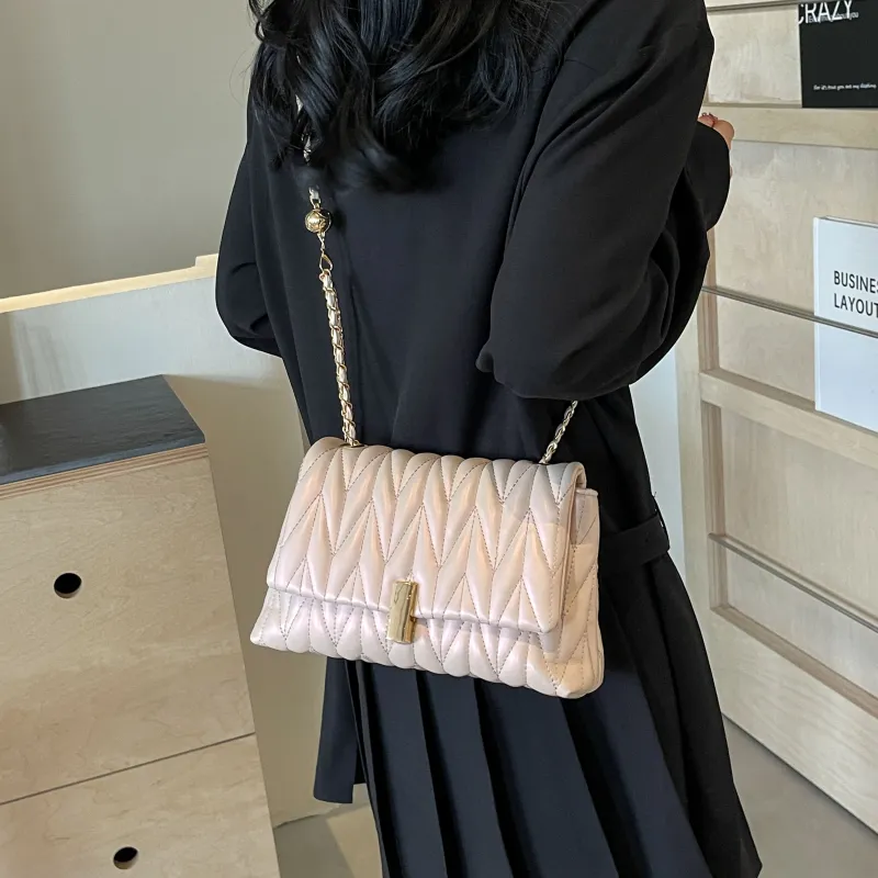 REDOO PU Portable Crossbody Bag, Shoulder Bag Women's White/Silver/Black/Pink-18