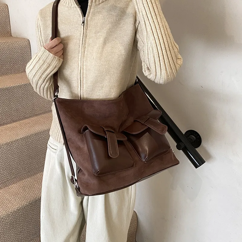 REDOO PU Backpack On The Shoulder Women's Thousand Bird Plaid Coffee/Matte Coffee/Matte Brown-7