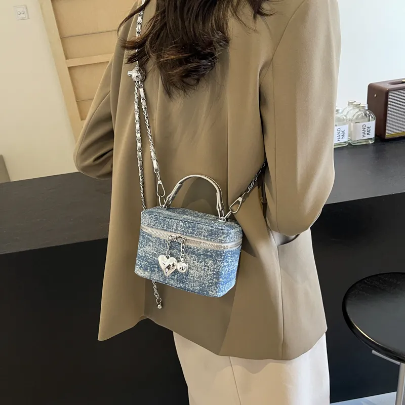 REDOO Denim Shoulder Bag Women's Light Blue/blue-6