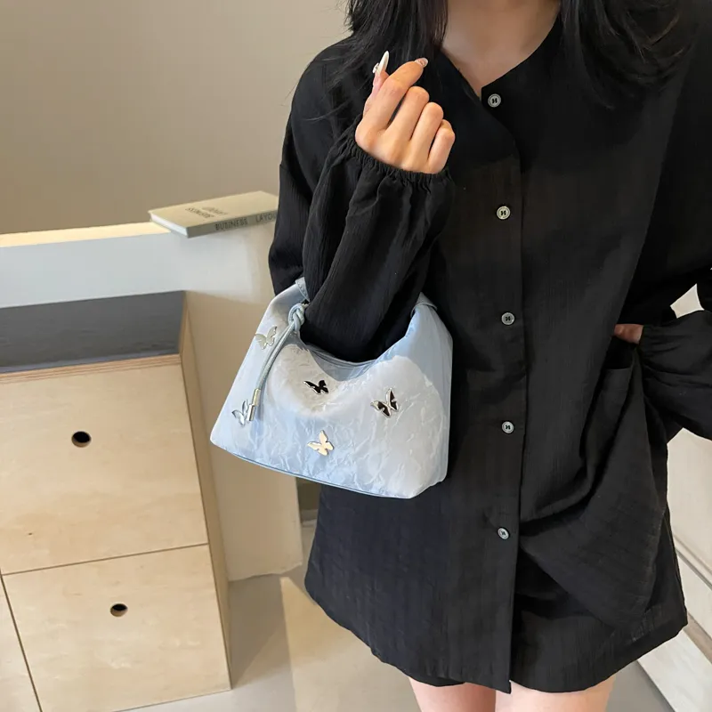 REDOO PU One Shoulder Handbag Women's Black/Ecru/Silver/Blue-11