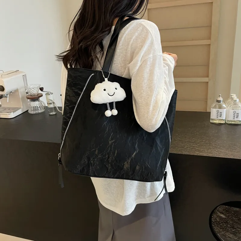 REDOO PU Portable Double Shoulder Backpack Regular Women's Silver/Ecru/Blue/Green/Black-17