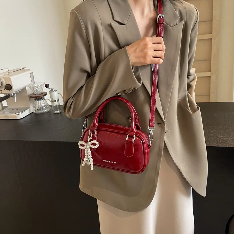 REDOO PU Shoulder Bag, Crossbody Bag, Handbag Women's Ecru/Silver/Black/Burgundy-16