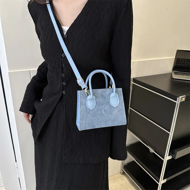 REDOO PU Shoulder Bag Regular Women's Dusty Blue/White/Black/Sky Blue-16