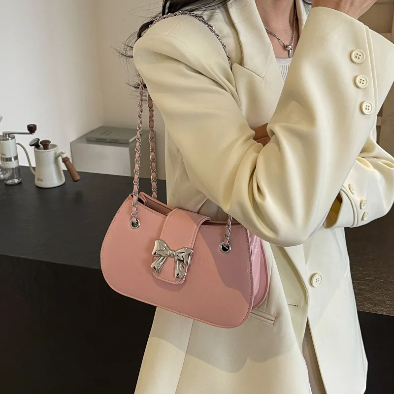 REDOO PU Shoulder Bag Women's Ecru/Silver/Black/Pink-16