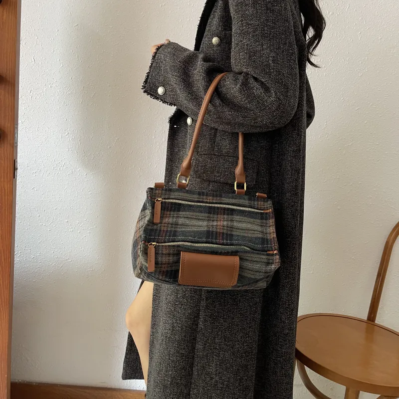 REDOO Woolen Crossbody Bag, Handbag Regular Women's Black/Coffee/Brown-18