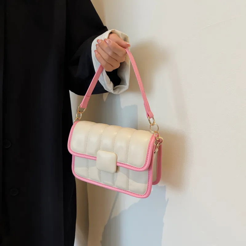 REDOO PU Portable Crossbody Bag, Shoulder Bag Regular Women's White & Pink/White & Black/Silver & Pink-4