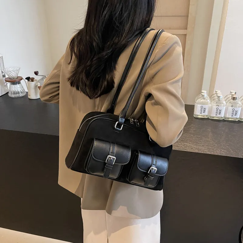 REDOO PU Shoulder Bag Women's Brown/Coffee/Black-9