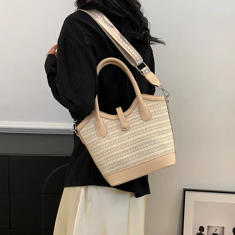 REDOO Woven Shoulder Bag, Crossbody Bag, Handbag Regular Women's White/Black/Khaki/Brown-13