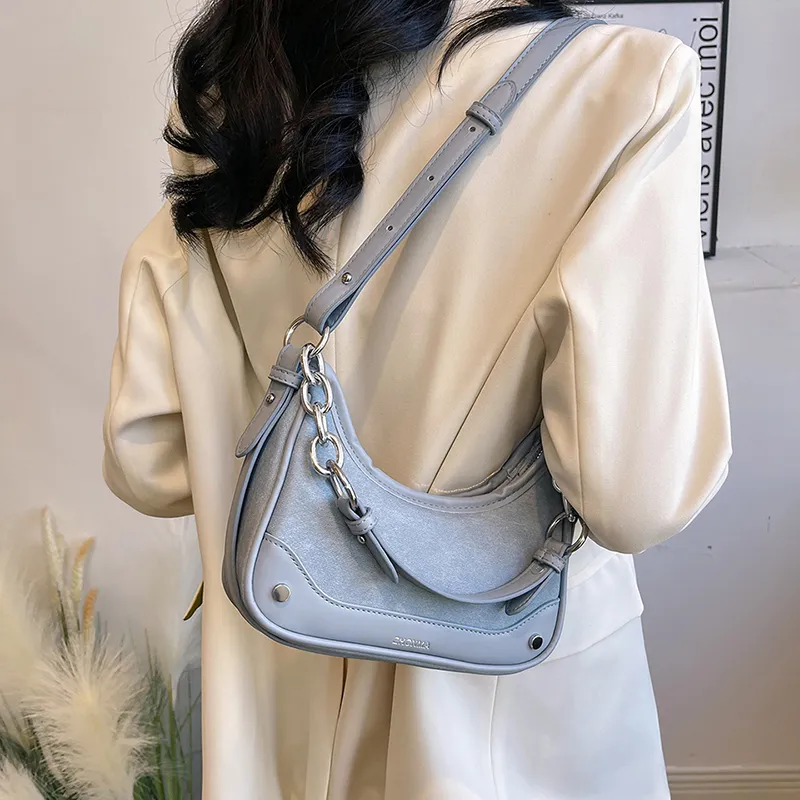 REDOO PU Shoulder Bag, Portable Crossbody Shoulder Bag Women's White/Black/Blue/Pink-13