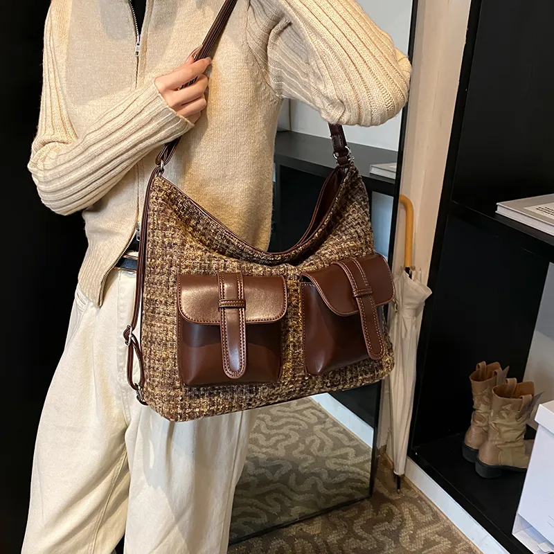REDOO PU Backpack On The Shoulder Women's Thousand Bird Plaid Coffee/Matte Coffee/Matte Brown-15