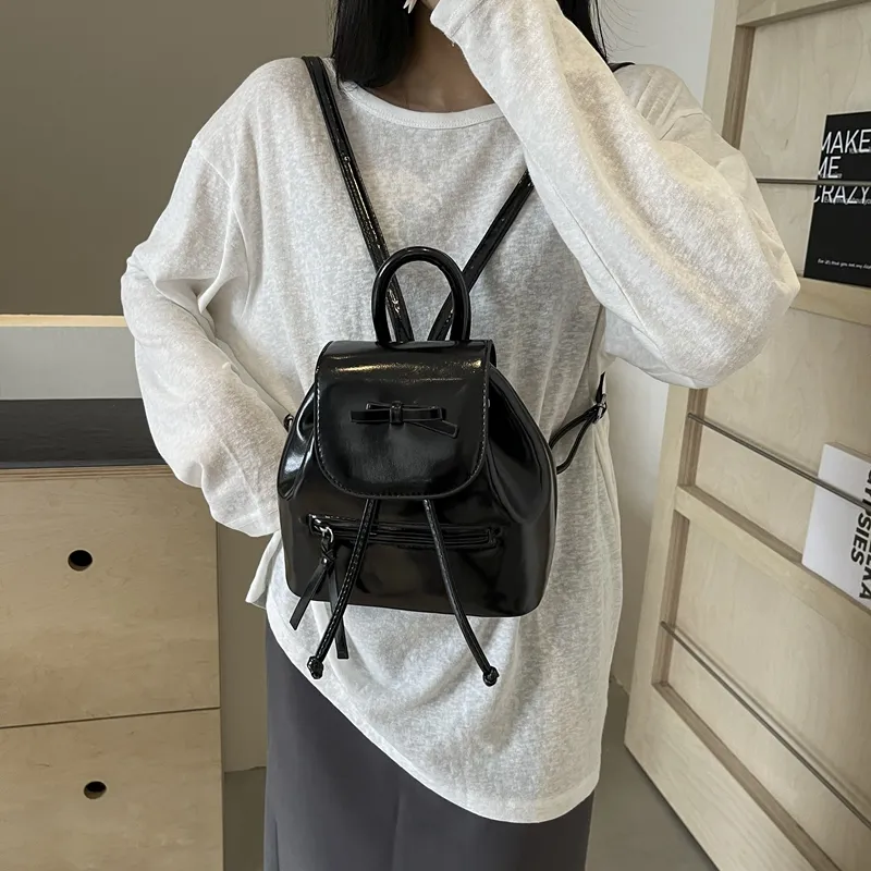 REDOO PU Backpack Women's White/Silver/Red/Black-10