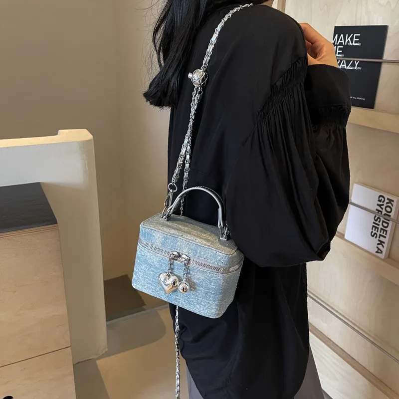 REDOO Denim Shoulder Bag Women's Light Blue/blue-7